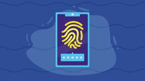 Fingerprint identification and password security authentication on smartpho.. Stock Footage 339049404