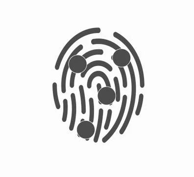 Fingerprint identification and recognition. Data security Stock Illustration