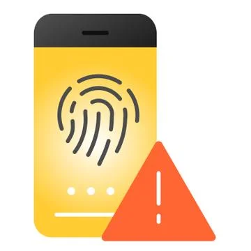 Fingerprint identification flat icon. Authorization color icons in trendy flat Stock Illustration