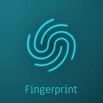 Fingerprint identification icon. Biometric authorization and business securit Illustrazione stock
