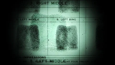 Fingerprint Identification Process on an Official Document Background Archive Stock Footage 337763126