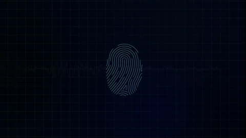 Fingerprint identification scanner animation Video stock 123733330