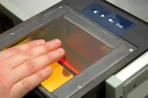 Fingerprint identification system Stock Photos