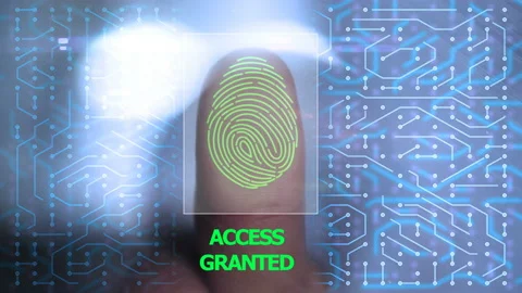 Fingerprint to identify personal. Data protection, Stock Footage 153394105