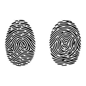 Fingerprint Identity Biometric Security Icon Vector Set Stock Illustration