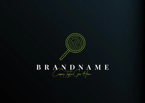 Fingerprint identity logo design. Vector illustration of fingerprint in magni Stockillustratie