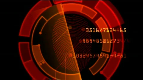 Fingerprint identity scan password,spy hacker search Gene sequencing tech. 库存影片 810037