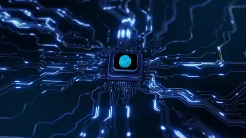 Fingerprint Identity Verification and Secure Access Technology Interface Stock Footage 342628158