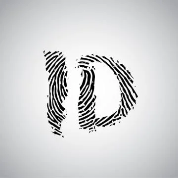 Fingerprint illustration with 'ID', vector Stock Illustration