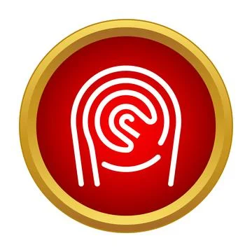 Fingerprint inside a head symbol biometric security icon Stock Illustration