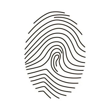 Fingerprint isolated on white background. Security access concept . Stock Illustration