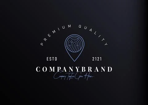 Fingerprint location logo design. Vector illustration of fingerprint in locat 스톡 일러스트