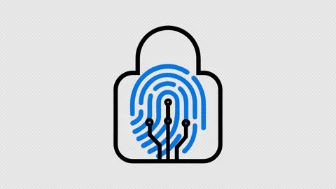 Fingerprint Lock Animation with Transparent Background Vidéo 337944076