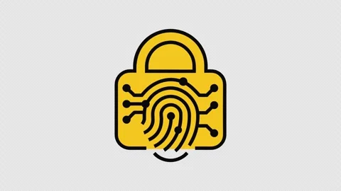 Fingerprint Lock Animation with Transparent Background Stock Footage 337944203