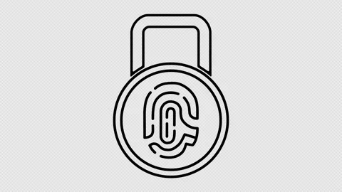 Fingerprint with lock icon. Stock Footage 172410068