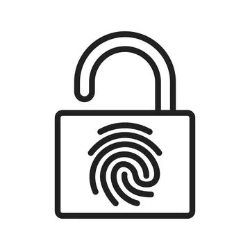Fingerprint Lock icon vector image. Suitable for mobile apps, web apps and print Stock Illustration