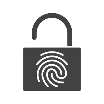 Fingerprint Lock icon vector image. Stock Illustration