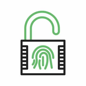 Fingerprint Lock icon vector image. Stock Illustration