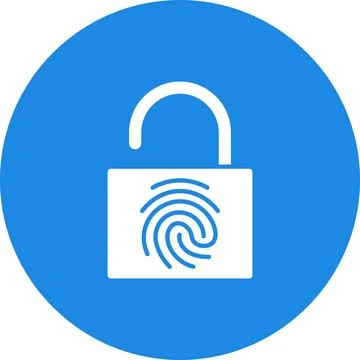Fingerprint Lock icon vector image. Stock Illustration