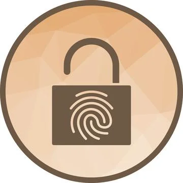 Fingerprint Lock icon vector image. Stock Illustration