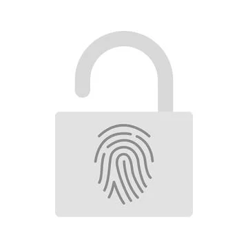 Fingerprint Lock icon vector image. Stock Illustration