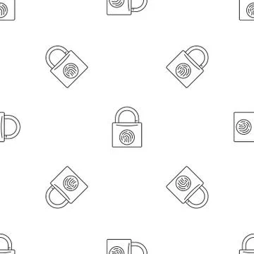 Fingerprint lock pattern seamless vector Illustrazione stock