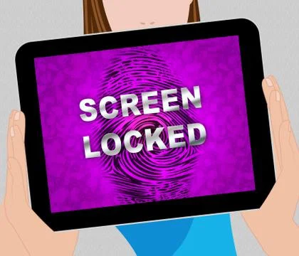Fingerprint Lock Screen Secure Touch Authorization 2d Illustration Stock Illustration