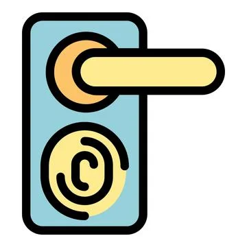 Fingerprint lock system protecting door access Stock Illustration