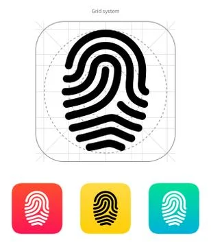 Fingerprint loop type icon Stock Illustration