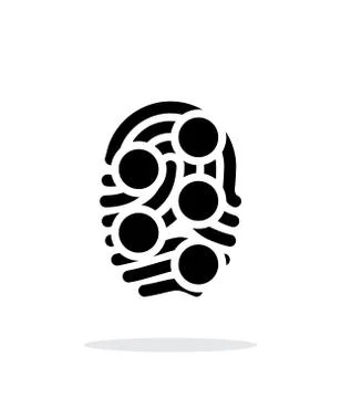 Fingerprint loop type scan icon on white background. Stock Illustration