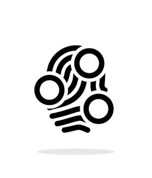 Fingerprint loop type scan icon on white background. Stock Illustration