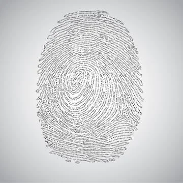 Fingerprint made by binary code, vector. Stock Illustration