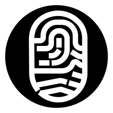 Fingerprint maze creating digital identity security concept Stock Illustration