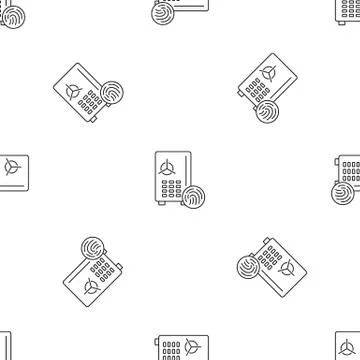 Fingerprint money safe pattern seamless vector イラスト素材