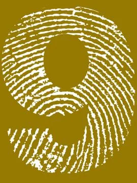 Fingerprint Number 9 Stock Illustration