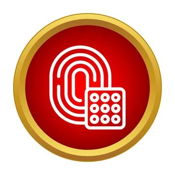Fingerprint with numeric keypad biometric security icon Stockillustratie