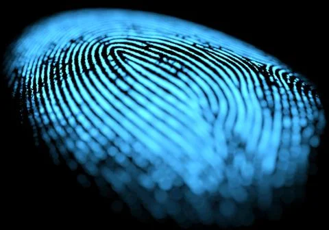 Fingerprint Over Black Stock Illustration