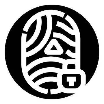Fingerprint with padlock icon for biometric security Stock Illustration
