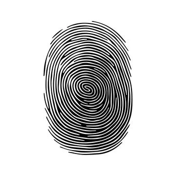 Fingerprint pattern, clear lines and swirls. Human thumbprint. Icon, pictogram Stock Illustration