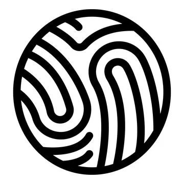 Fingerprint pattern forming a circle with curved lines 스톡 일러스트