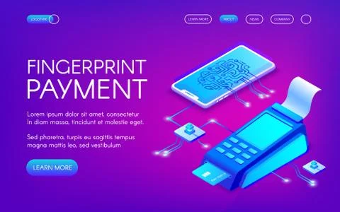 Fingerprint payment technology vector illustration Stock Illustration