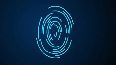 Fingerprint, printed circuit, releasing binary codes, microchip concept and data Stock Footage 170117679