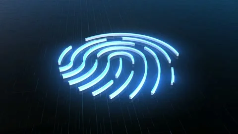 Fingerprint, printed circuit, releasing binary codes Stock Footage 201470329