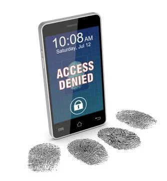 Fingerprint reader on a smartphone Stock Illustration