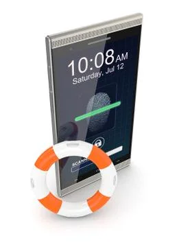 Fingerprint reader on a smartphone Stock Illustration