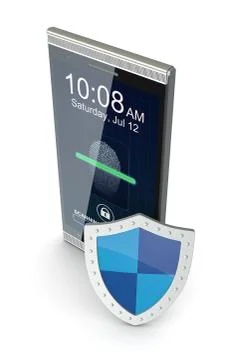 Fingerprint reader on a smartphone Stock Illustration