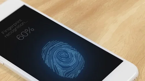 Fingerprint recognition in a mobile phone Stock-Footage 71784606