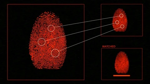 Fingerprint in red color Stock-Footage 89880647