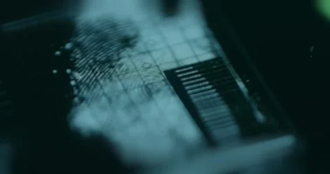 Fingerprint sample from Criminal Database, macro view Stock Footage 310805993