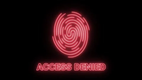 Fingerprint scan access denied and fingerprint scan access denied animation Stock Footage 245421880